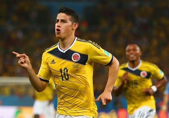 Rodríguez starred for Colombia at the 2014 FIFA World Cup Brazil